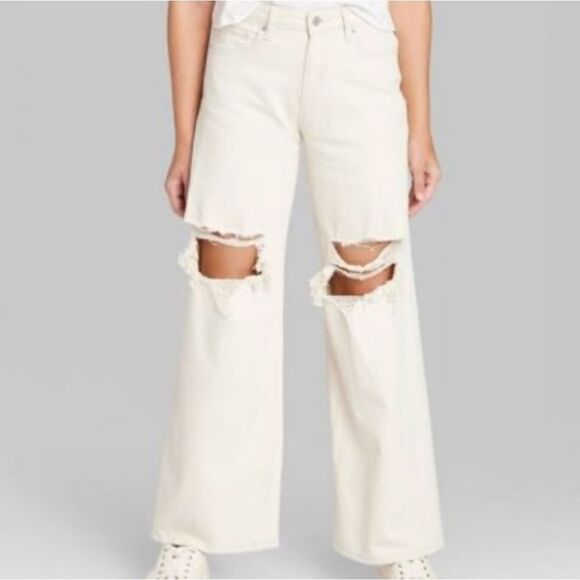 wild fable Denim - ⭐️⭐️HOST PICK ⭐️⭐️ NWT Wild Fable cream high rise baggy jeans 17